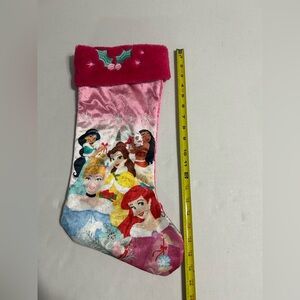 Disney Pink and White Princess Christmas Stocking with fur cuff  19 inches long